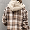 Plaid Button-Up Hooded Jacket MALSOOA
