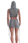 Sleeveless Hooded Beach Skirt Set MALSOOA