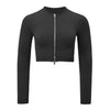 Zip Up Long Sleeve Cropped Sports Top-YJ120 MALSOOA
