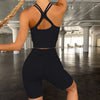 Yoga Outfit Clothes Cross Vest Shorts Suit CHN068+071 MALSOOA