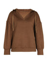 Women's new solid color knitted long hooded sweatshirt MALSOOA