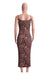 Plus Size Sexy Sling Leopard Print Dress MALSOOA