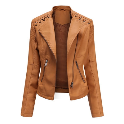 Short slim leather jacket MALSOOA