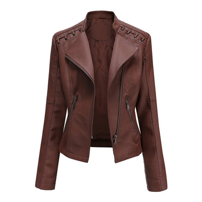 Short slim leather jacket MALSOOA