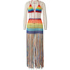 Colored Sun Rainbow Crochet Tassel Two Piece Set MALSOOA