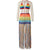 Colored Sun Rainbow Crochet Tassel Two Piece Set MALSOOA