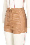 Lace Up Leather Biker Shorts MALSOOA