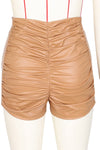 Lace Up Leather Biker Shorts MALSOOA