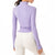 Drawstring Zipper Long Sleeves Sports Yoga Top-Lavender MALSOOA
