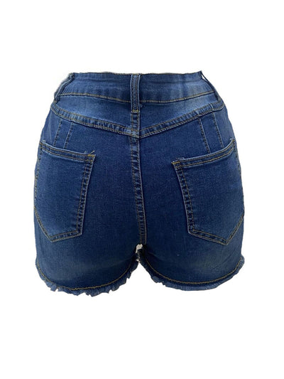 Fashion Scratched Shorts Jeans MALSOOA