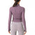 Drawstring Zipper Long Sleeves Sports Yoga Top-Dark purple MALSOOA
