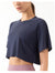 T-Shirt Short Sleeve Modal Loose Sport Yoga Top-Navy blue MALSOOA