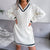 V-NECK Loose Sweater Dresses MALSOOA