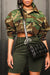 Camouflage Print Cropped Lapel Coat MALSOOA