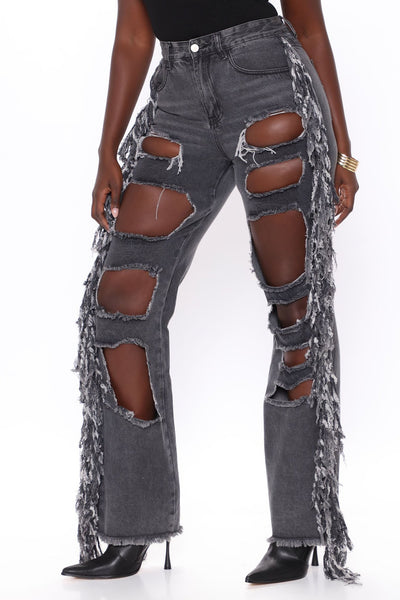 Streetwear Ripped High Waist Jeans MALSOOA