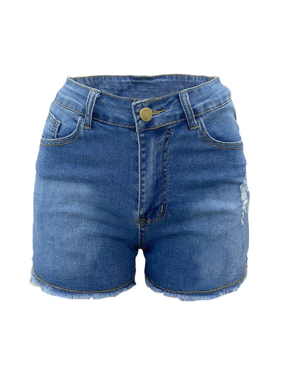 Fashion Scratched Shorts Jeans MALSOOA