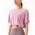 T-Shirt Short Sleeve Modal Loose Gym Sport Yoga Top-Pink MALSOOA