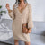 Striped hollow Deep V-Neck knitted Sweater Dresses MALSOOA