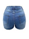 Fashion Scratched Shorts Jeans MALSOOA