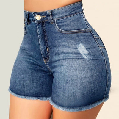 Fashion Scratched Shorts Jeans MALSOOA