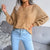 One-neck Off-the-shoulder Hollow out Casual Knitted Sweater MALSOOA