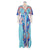 Printed Butterfly Sleeve with Side Slit Long Dress MALSOOA