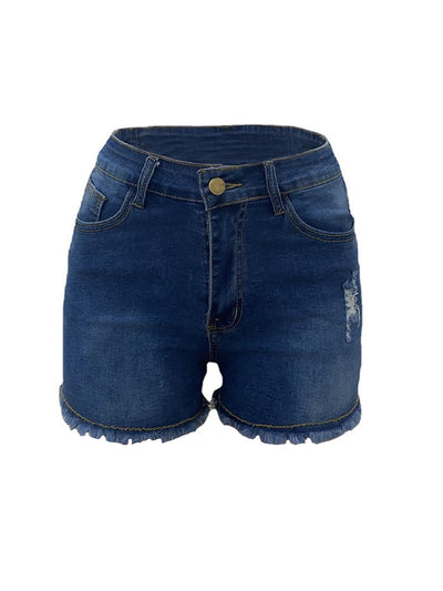 Fashion Scratched Shorts Jeans MALSOOA