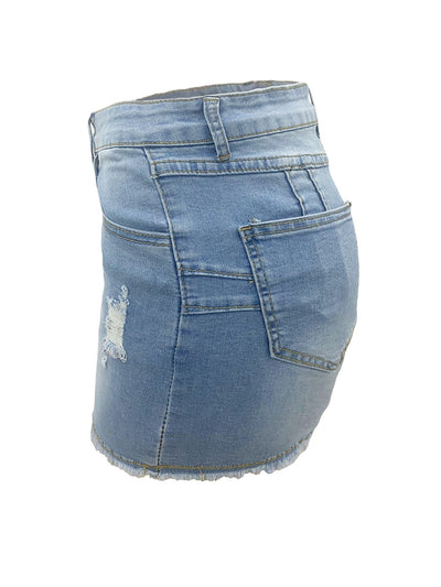 Fashion Scratched Shorts Jeans MALSOOA