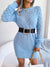 Knitted Hollow Out Long Sleeve Dress MALSOOA