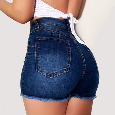 Fashion Scratched Shorts Jeans MALSOOA