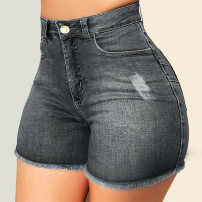 Fashion Scratched Shorts Jeans MALSOOA