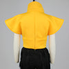 Solid Color Stand Collar Fly Sleeve Short Jacket MALSOOA