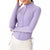 Drawstring Zipper Long Sleeves Sports Yoga Top-Lavender MALSOOA