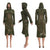 Solid Cutout Hooded Dress MALSOOA