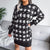 Casual Lantern Sleeve Houndstooth Knitted Sweater Dress MALSOOA