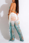 Beach Fringe Knit Pants Lounge Set MALSOOA